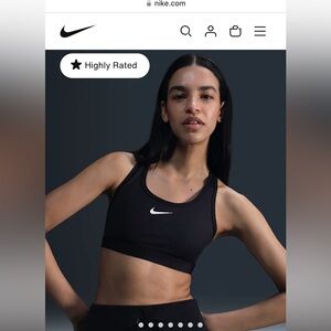 NIKE Size Small Black White Women’s Dri-Fit Sports Bra